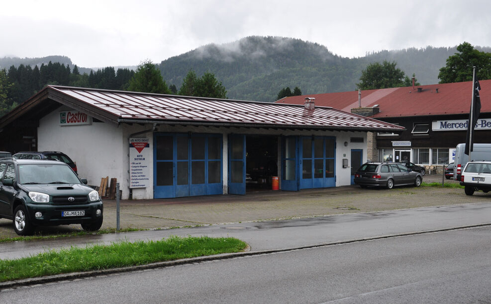 Werkstatt in Oberstdorf, bei Regen